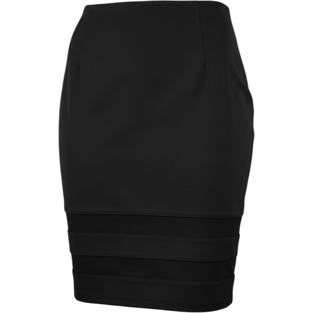 SHEIN Pencil Skirt Womens XL Black Mesh Panel Bodycon Zip SKC#swskirt07191204